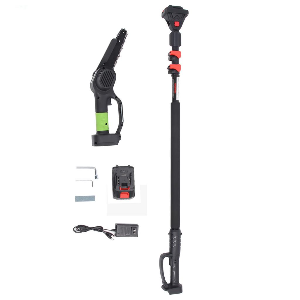 Cordless Chainsaw 6 Inch Low Noise Electric Pruning Chain Saw with 2.5m Telescopic Extension Po