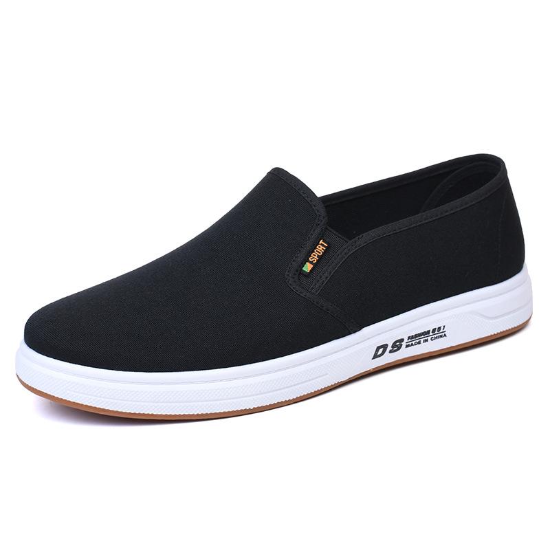 Spring Men's Non-slip Canvas Shoes with Rubber Sole - Breathable, Wear-resistant Old Beijing Style for Middle-aged and Elderly