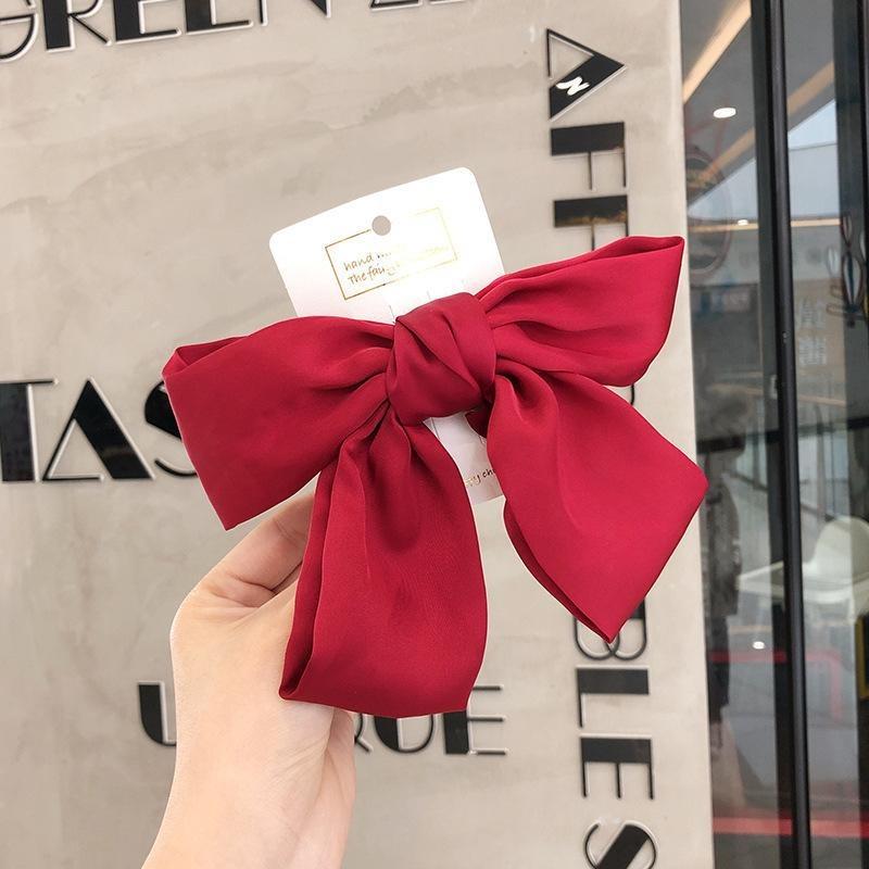 1 Stück Neue Koreanische Mode Bogen Haarnadel Einfarbig Elegante Haarspangen Kopfbedeckung Mädchen Kinder Haarschmuck