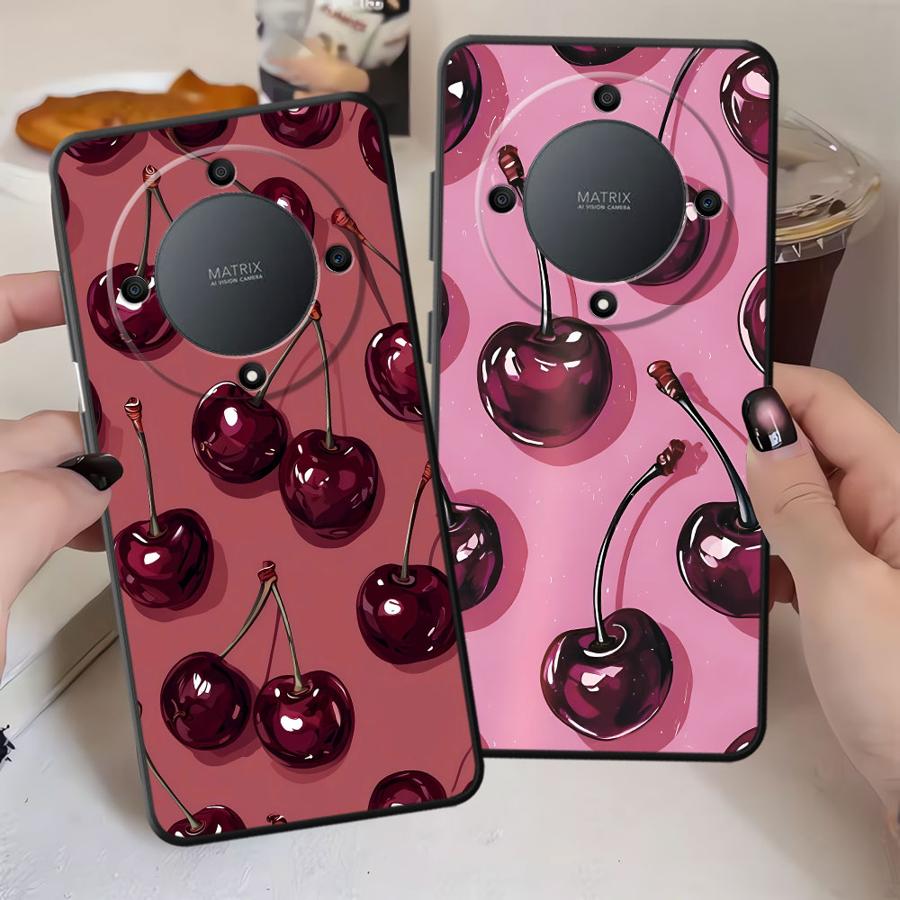 Cherry Pattern Funda Phone Cover Case for Honor Magic5Lite X7 X8 X5b 8X 90 200 400 Lite 70 X9a X6