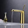 New Luxury Gold Basin Faucet Bathroom Single Lever Hot and Cold Sink Mixer Tap Faucet Solid Brass Basin Lavtory Faucet