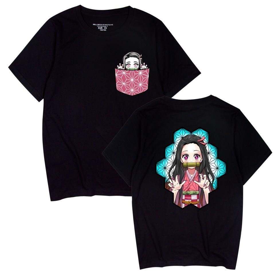 

Клинок, рассекающий демонов, движение Черная смерть Моу движение движение вокруг повседневной пары одежда с коротким рукавом лето 100% хлопок мужская футболка 4XL