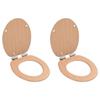 Day and Night - Day and Night WC Toilet Seat 2 Pcs Soft Close Lid MDF Bamboo Design