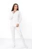 Women's cozy pajamas – Heart pattern, top with buttons, Any season 8268-016 HC