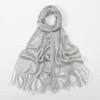 Sciarpa Hijab Para sole Luminosa in Seta Moda Oro Argento Scialli Lucidi Per Donne Pizzo Frange Sciarpa da Sera per Festa per uso quotidiano