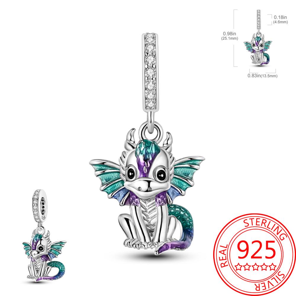 Colorful Copper Colorful Animals Parrot Rabbit Puppy Charm Pendant Fit Dly Bracelet Necklace Boutique Handmade Gift