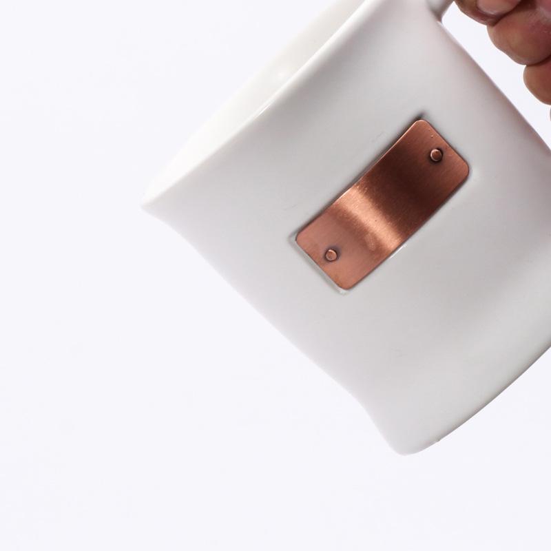 Keramický hrnek s měděnou intarzií Kancelářský hrnek na vodu Hrnek na kávu Festivalové dárky