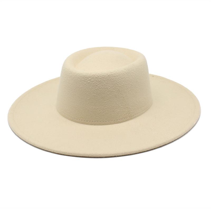 Woolen Fedora Hat Unisex With Large Brim And Satin Texture For Spring And Fall Wear