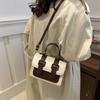 Trendy Autumn Color Block One Shoulder Bag For Women Stylish Crossbody Handbag Medium Size