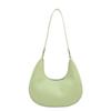 Shoulder Pouch PU Shoulder Bag Solid Color Hobo Bag Elegant Crescent Moon Underarm Bag  Travel
