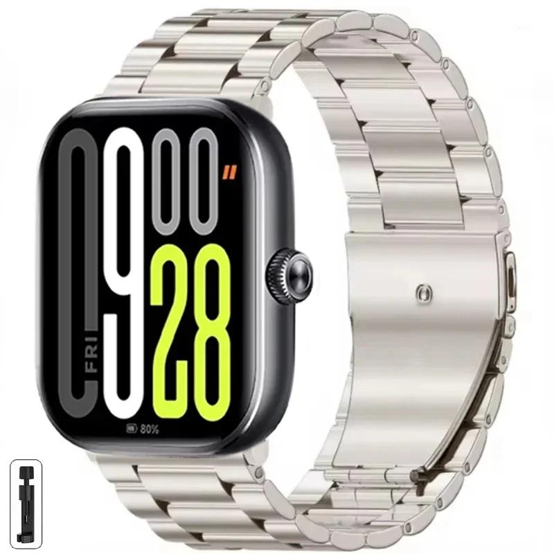 

Модний металевий ремінець для Redmi Watch 5/Redmi Watch 4 Регульований браслет з нержавіючої сталі для Xiaomi Mi Band 9 Pro/8 Pro Ремінець для зап ястя For Redmi Watch 5