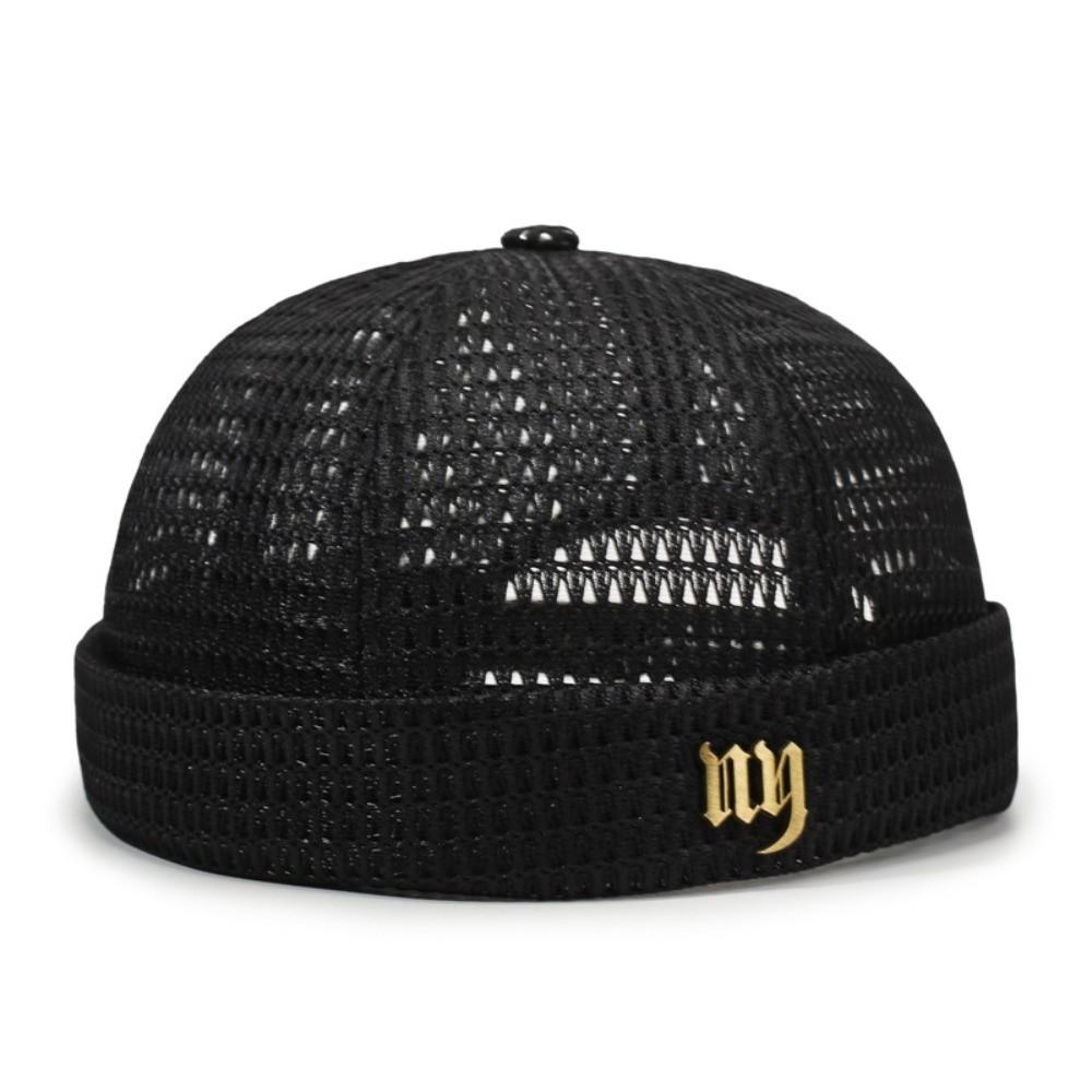 

Casual Brimless Mesh Hat Multicolor Adjustable Hip Hop Hat Ultra-Light Beanie Street Hat Summer Spring чёрный