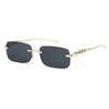 Stylish Square Frameless Metal Glasses Fashionable Summer Decorative Eyewear for Men and Women