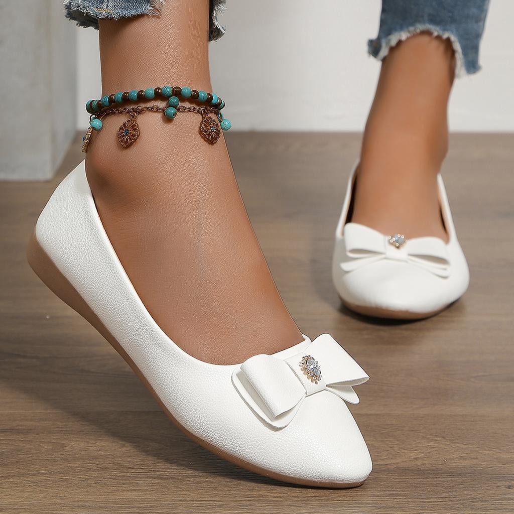 Women's Casual Single Shoes In , New Versatile and Comfortable, One Footed Bean Shoes, Bow Mary Jane Shoes