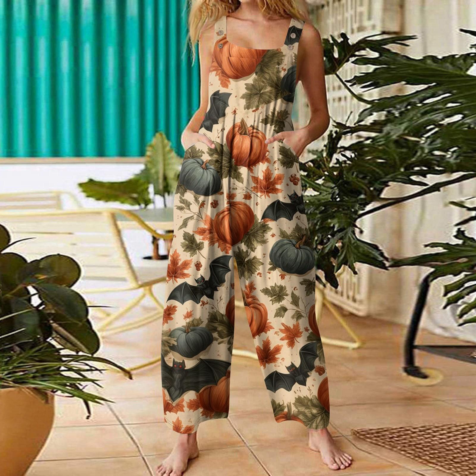 

Женская мода ул.. Повседневный свободный ретро-комбинезон с подтяжками и принтом ко Дню Святого Патрика XXL