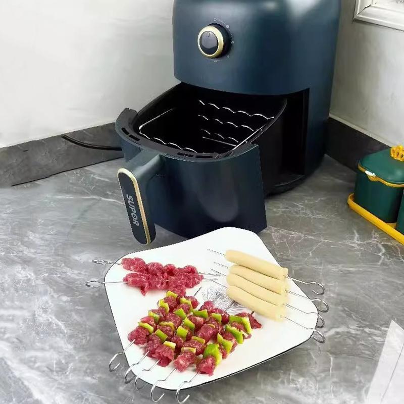 Air Fryer Skewer Stand Vertical Multi-Pin Stainless Steel Bbq Holder Air Fryer Accessories Skewers For Grilling Kitchen Tools