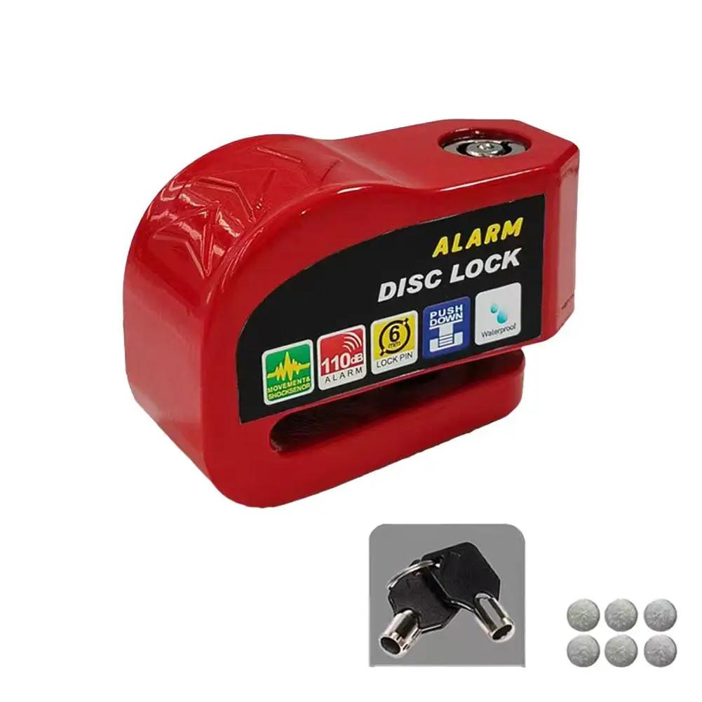 

Motorcycle Bicycle Lock Alarm Safety Protection Padlock Disc Aluminum Alloy Anti-Theft Reminder Rope Lock Bag for Motorcycl U7D9