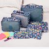 Floral Waterproof Six-Piece Travel Suitcase and Clothing Organizer Set