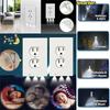 Versatile Wall Outlet Cover Socket Plate With Led Night Light Sensor For Safe Use
