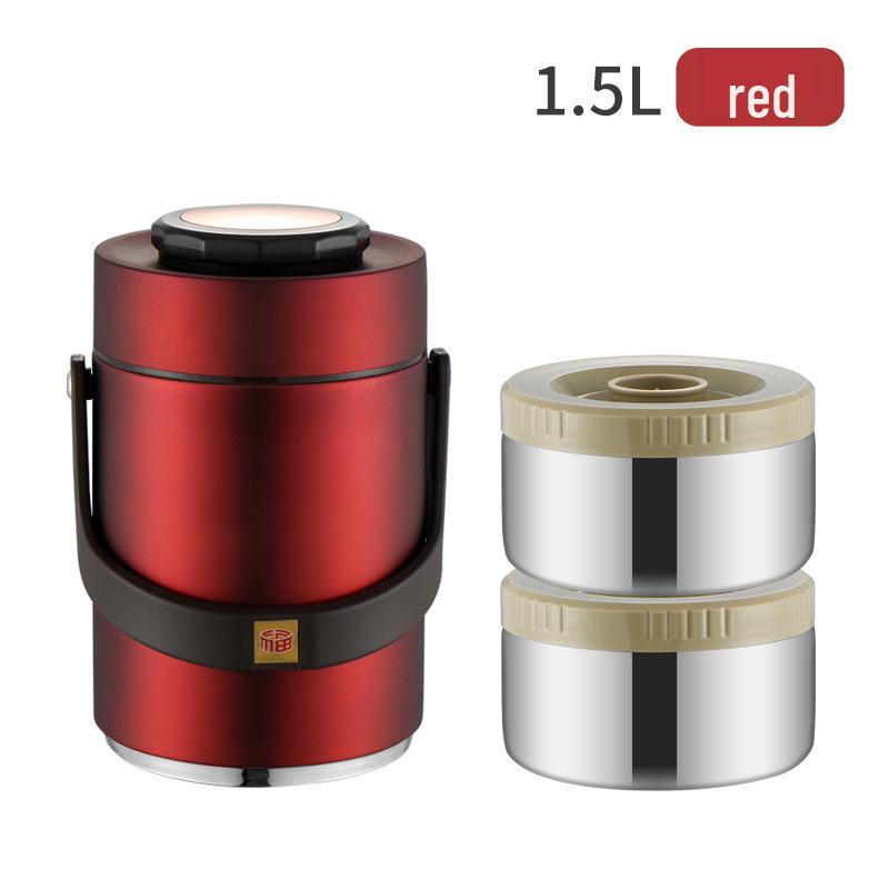 Stainless Steel 3-Layer Insulated Lunch Box, Large Capacity for Students & Office Workers, Compartmented & Portable