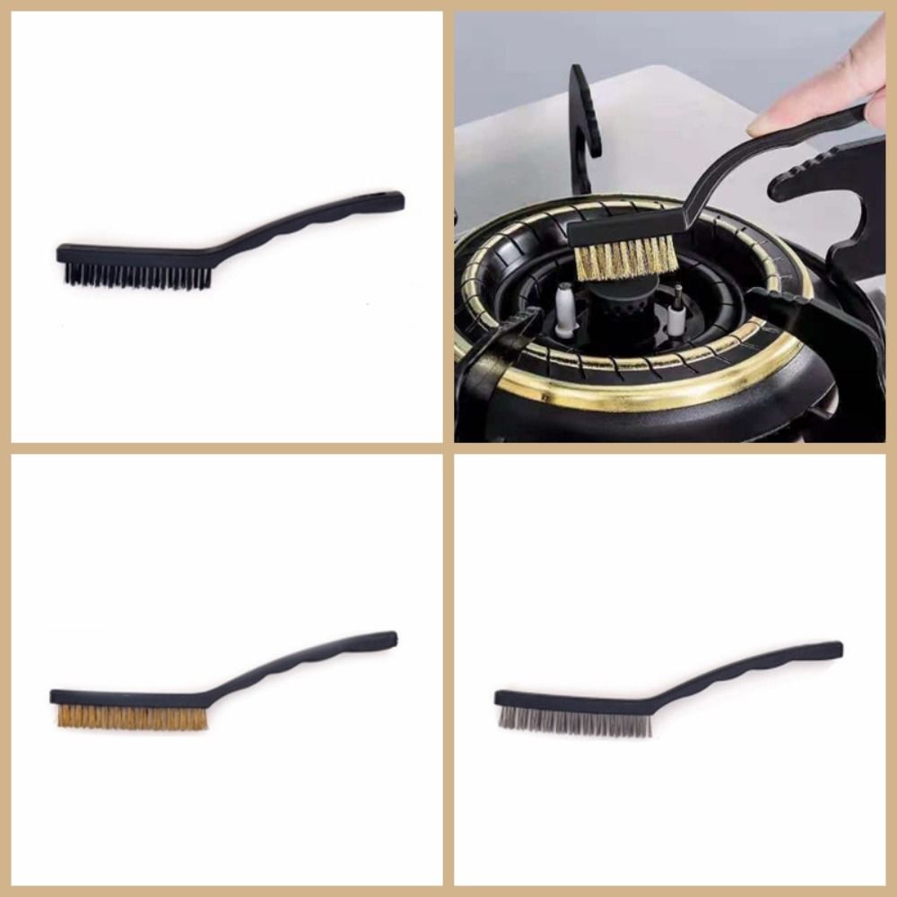 

3pcs Long Handle Brass Brush Metal Wire Brush Convenient Metal Scrubbing