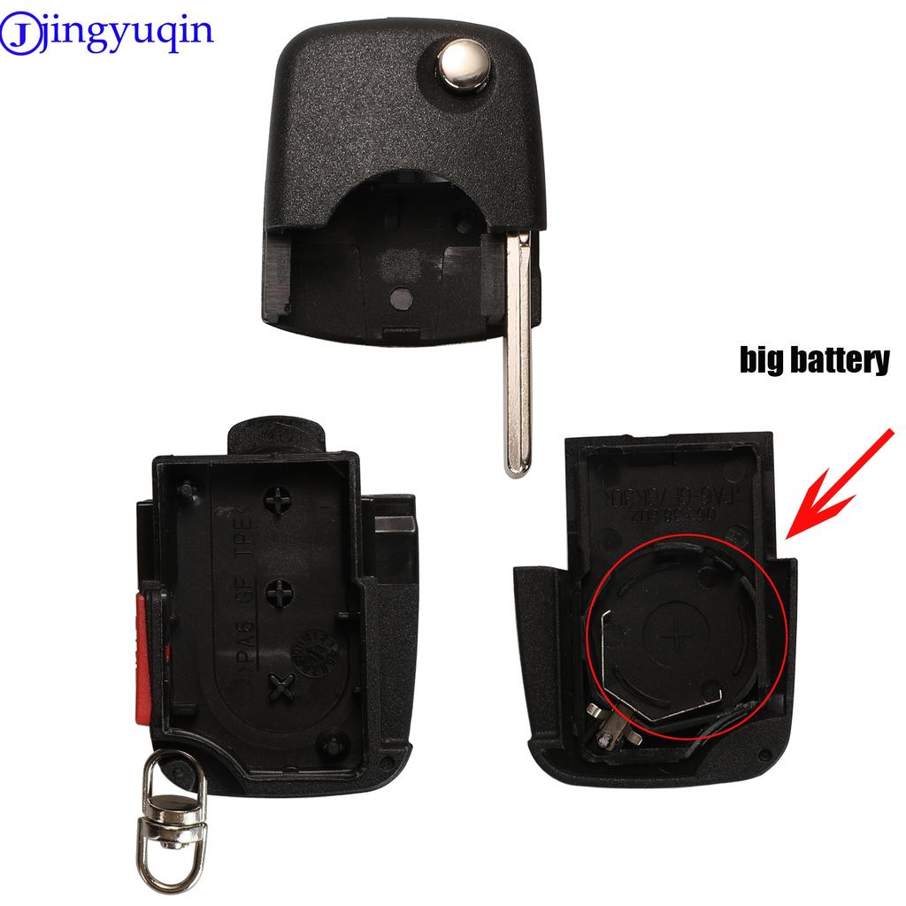 Jingyuqin Remote 2/4 Button Folding Car Key Shell Case For Volkswagen Vw Jetta Golf Passat Beetle Skoda Seat Polo B5