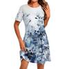 Women's Fashion Casual Print Round Neck Short Sleeve Short Dress