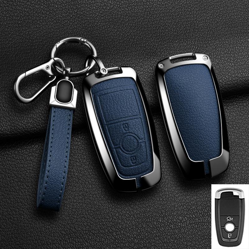 Zinc Alloy Leather For Lincoln Corsair Nautilus Aviator Navigator Continental Car Key Case Shell Keychain Keyring Car Key Cover