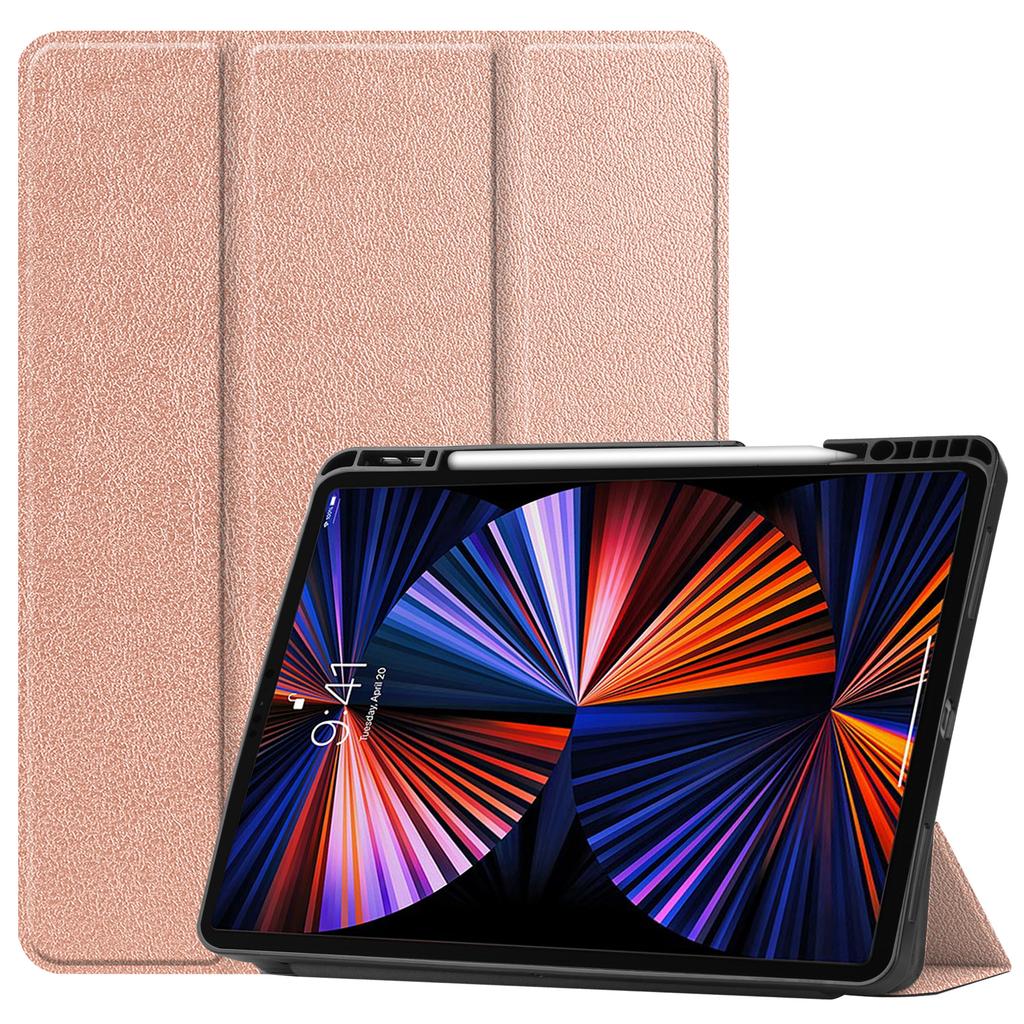 CYKE Trifold Minimalist Style Trifold Tablet Cover Business Tablet Case With Pencil Holder for Apple Ipad Pro 2021 12.9 Inch
