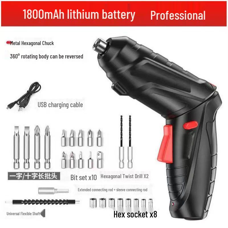 Rechargeable Mini Electric Screwdriver & Hand Drill for Household Use