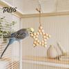 Hanging Parrot Toy Wooden Beads Star Toy, Five-pointed Chewing Pecking Bird for African Grey Cockatoos Macaws, Cage Accessories