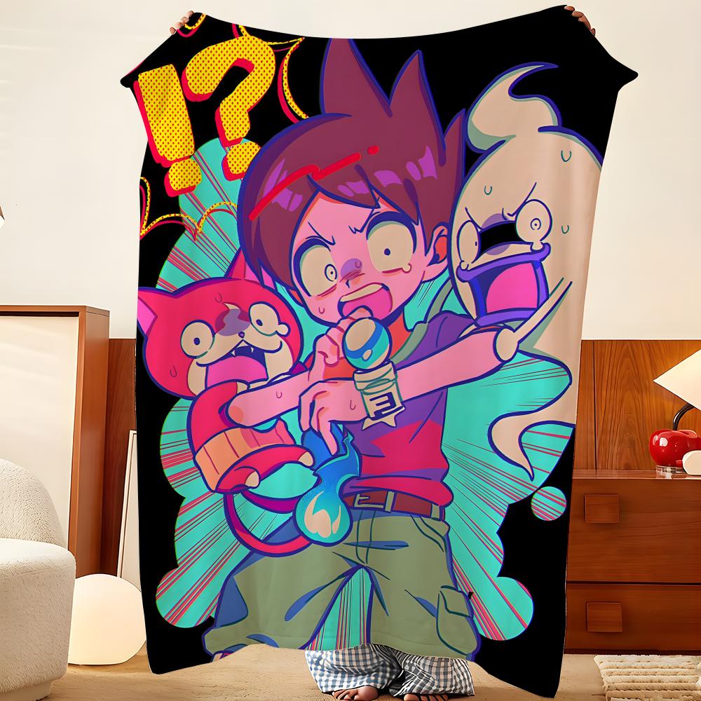 Game Y-Yo k-kai W-Watch Throw Flannel Throw Blanket, Lightweight Cozy, Durable Washable cute Cool