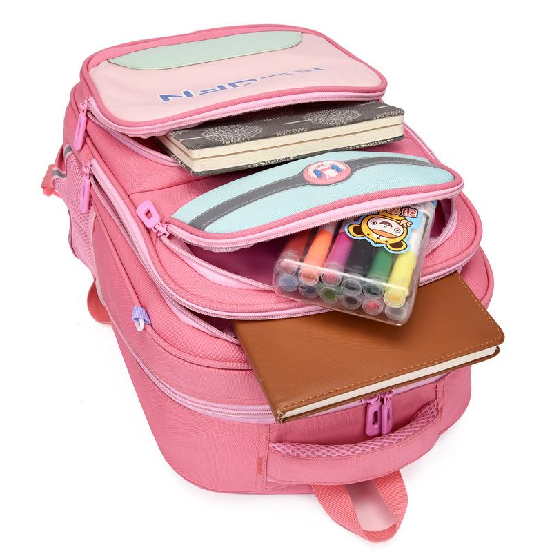 Children's Cartoon Schoolbag Primary School Students Climbing Stairs Large Capacity Dual-purpose Silent Detachable Pull Rod Bag