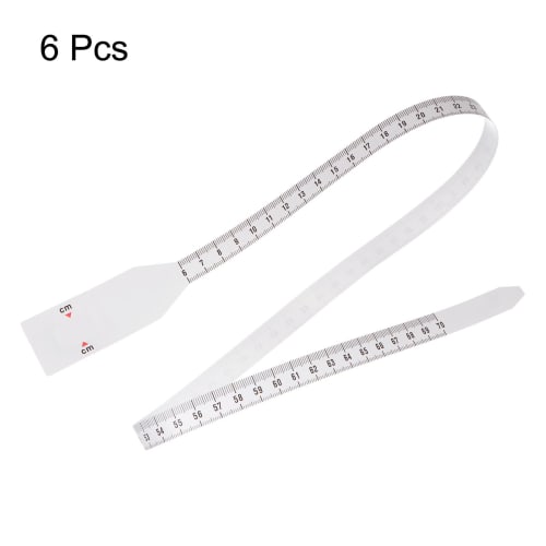 uxcell 6-Piece Head Circumference Measuring Tape, 70cm Plastic Measuring Rule for Measuring Children's Head and Arm Circumference, White