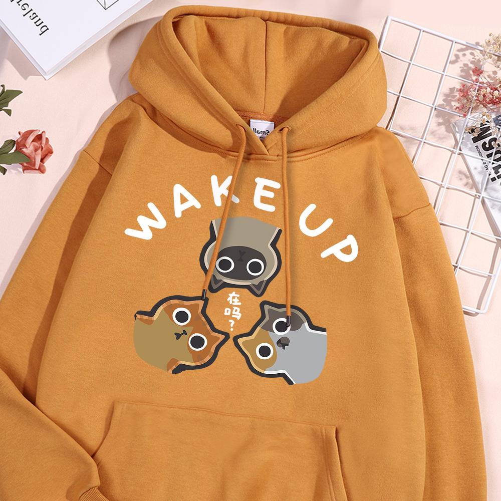 

Wake Up 3 Onlookers Of Cats Men Women Clothing 2020 Fashion Prints Streetwear Crewneck Fleece Hoodies Autumn Casual Hoody Couple 3XL