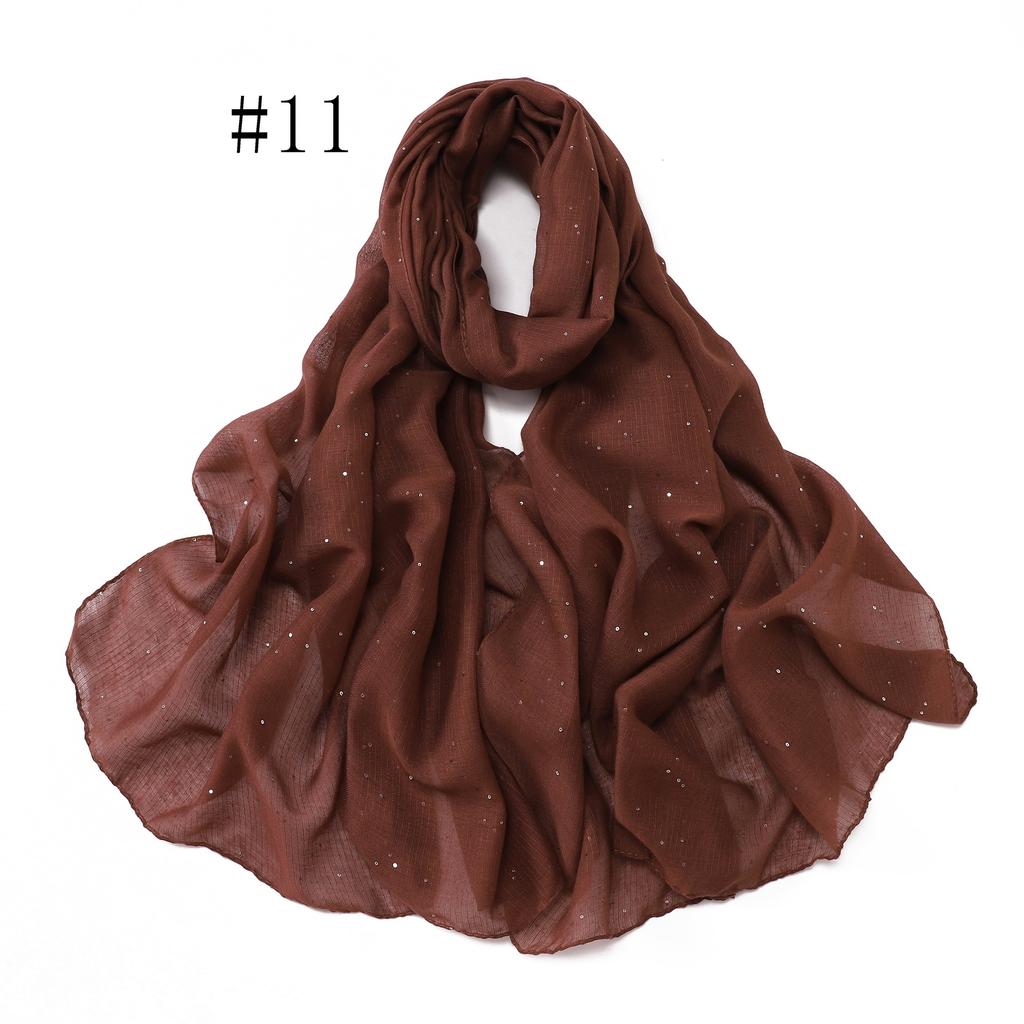 New Shiny Rayon Hijab Scarf For Woman Muslim Hijabs Shawls Cotton Linen Headband Fashion Long Wraps Female Islam Turban Scarves