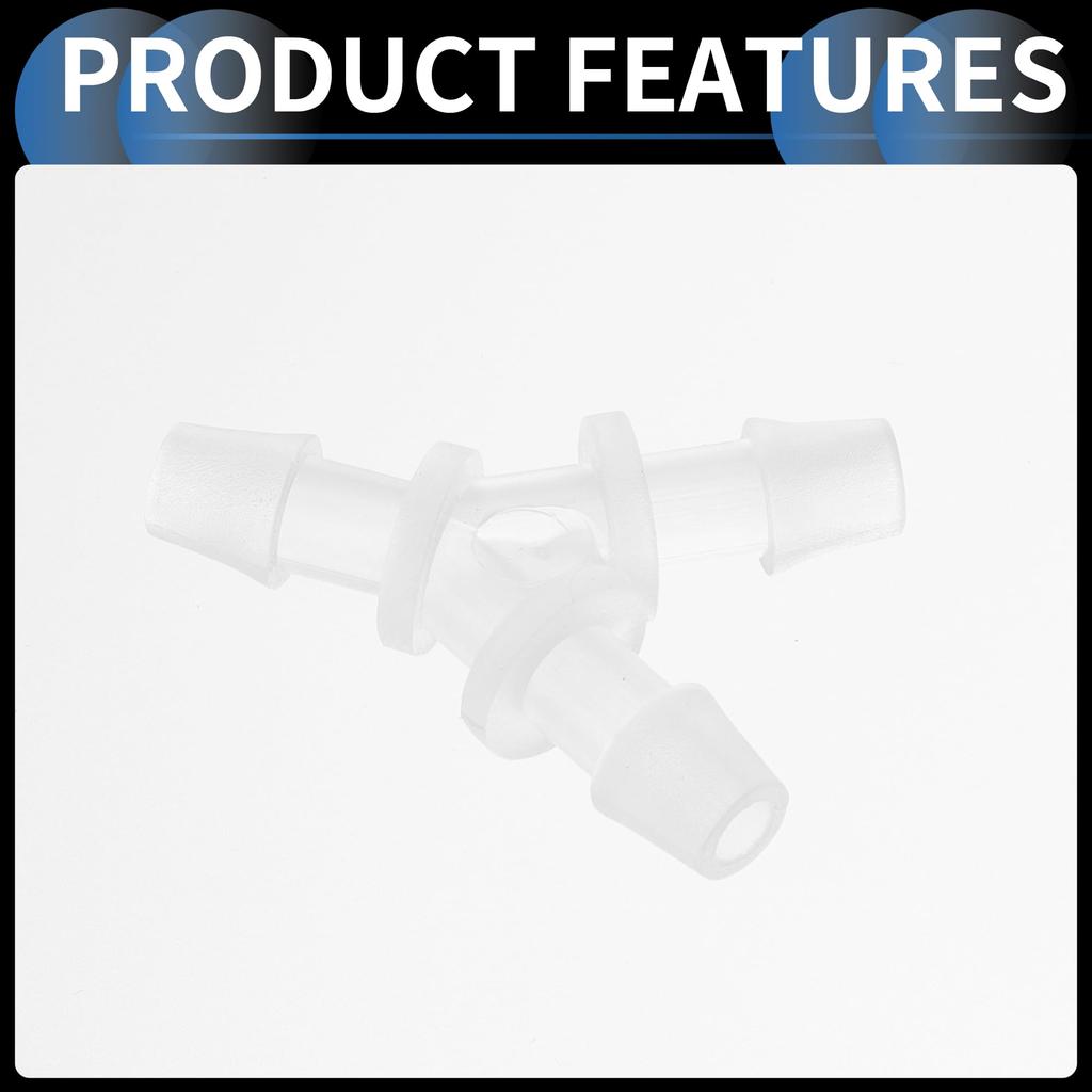 INFINAUTO Car Vacuum Tube Connector 7/32" 3-Way Car Y Shape Vacuum Line Fitting Plastic Transparent 5pcs