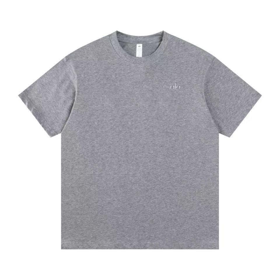 Alo Summer 3D Silver Logo Medium-Length Casual Cotton T-shirt