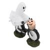 Bike Ghost Rider Statue with Pumpkin Resin Cycling Figurine Ornament for Holiday Scene Desk Decorati