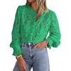 Ladies Spring Summer Hollow Lantern Sleeve All Match Blouse Lace Shirt Top