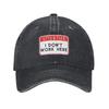 Attention I Don't Work Here Baseball Caps Distressed Cotton Funny Warning Signs Snapback Unisex Outdoor Unstructured Soft Hat