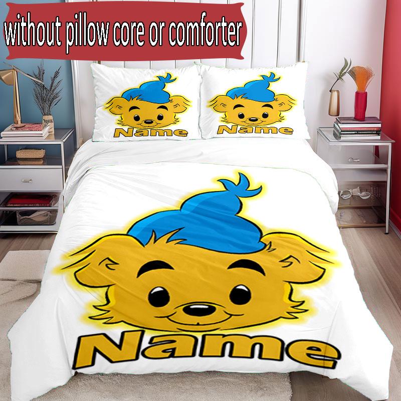 3pcs Duvet Cover Set (1*Duvet Cover + 2*Pillowcase, Without Core), Custom Name Bamse Pattern Bedding Set, Home Bedroom Decor Gift