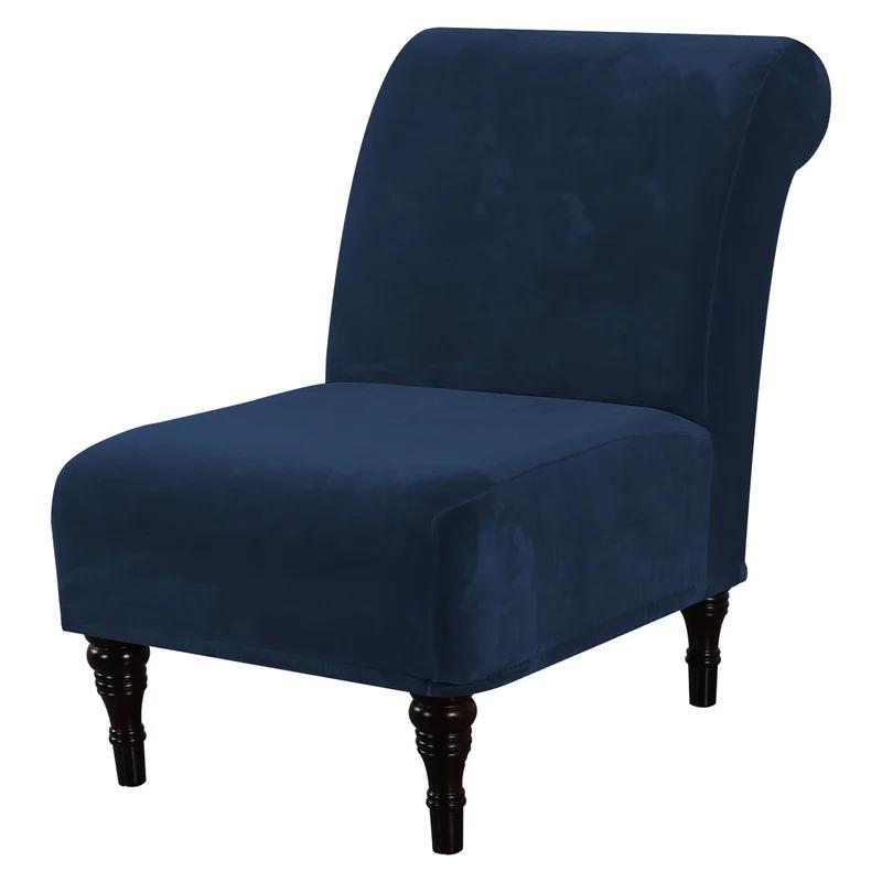 Velvet Accent Chair Covers High Stretch Armless Chair Covers for Living Room Luxury Thick Velvet Chair Slipcovers