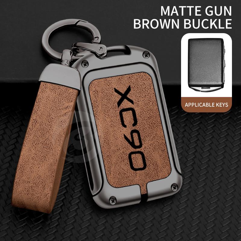 Zinc Alloy Car Remote Key Case Cover for Volvo XC90 Protective Key Bag with Fine Keychain Keyless Car-Styling Accessories