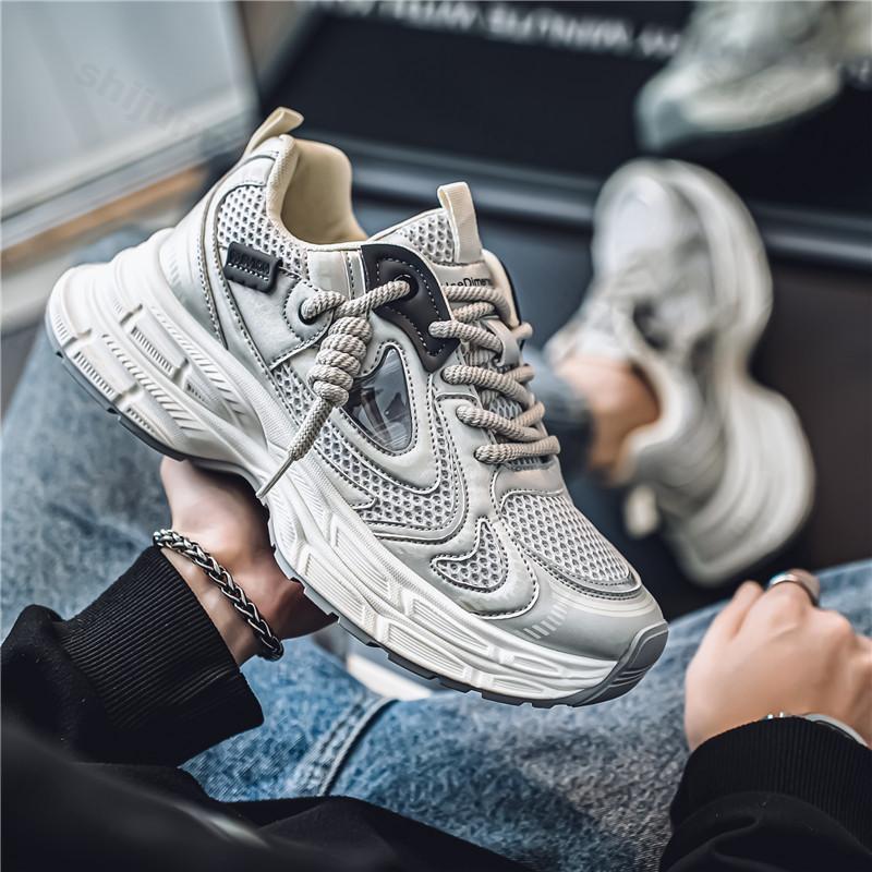 Fashion 2025 Men Shoes Spring New Height Increasing Thick Soled Fashion Trend Sports Breathable Casual Retro Comfortable Chunky sneakers
