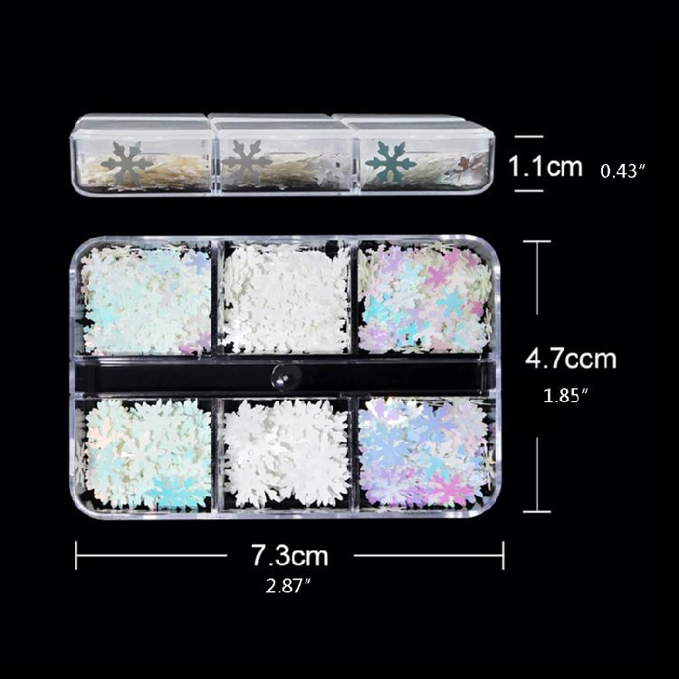 Christmas Glitter Nail Snowflakes Sequins Nail Art Decals Manicure Charms Decor