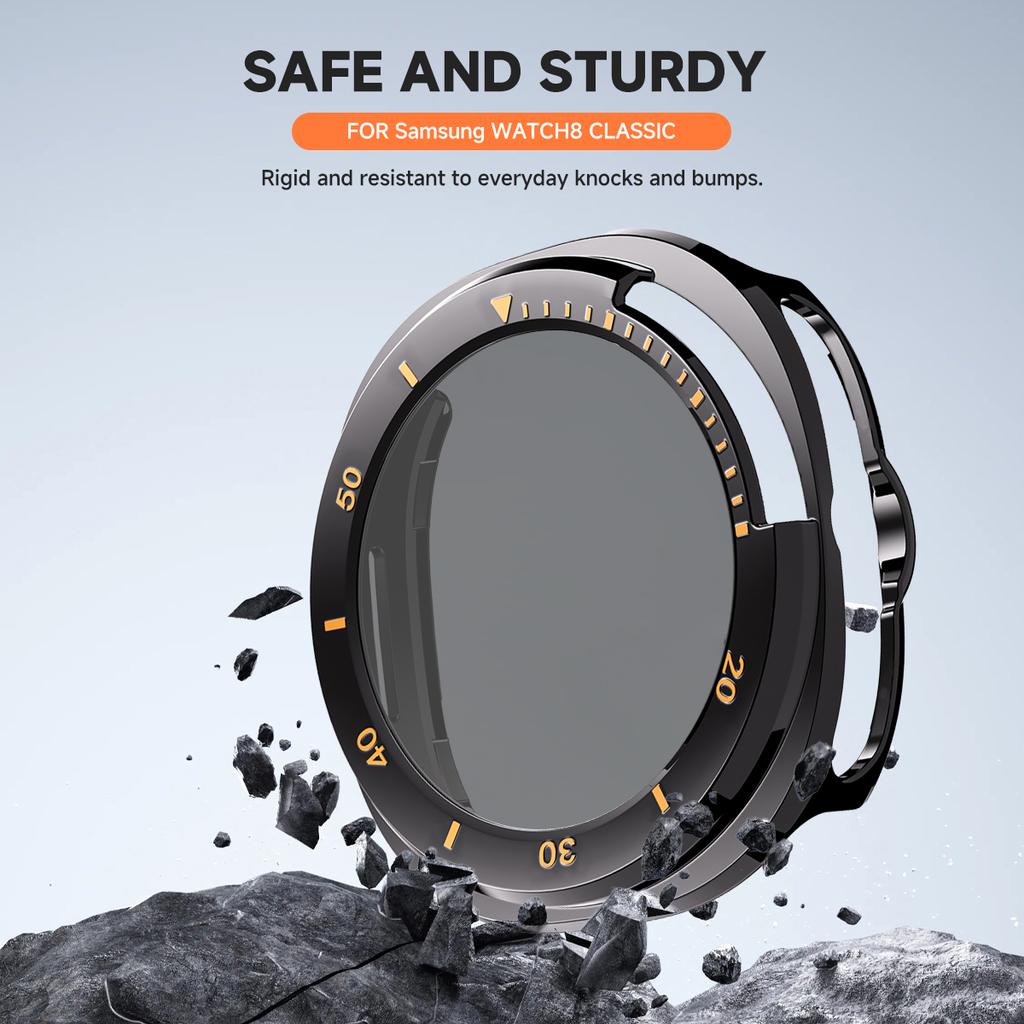 privacy film+PC case for samsung galaxy watch 8 classic cover bumper screen protector for galaxy watch 8 classic 46mm shell