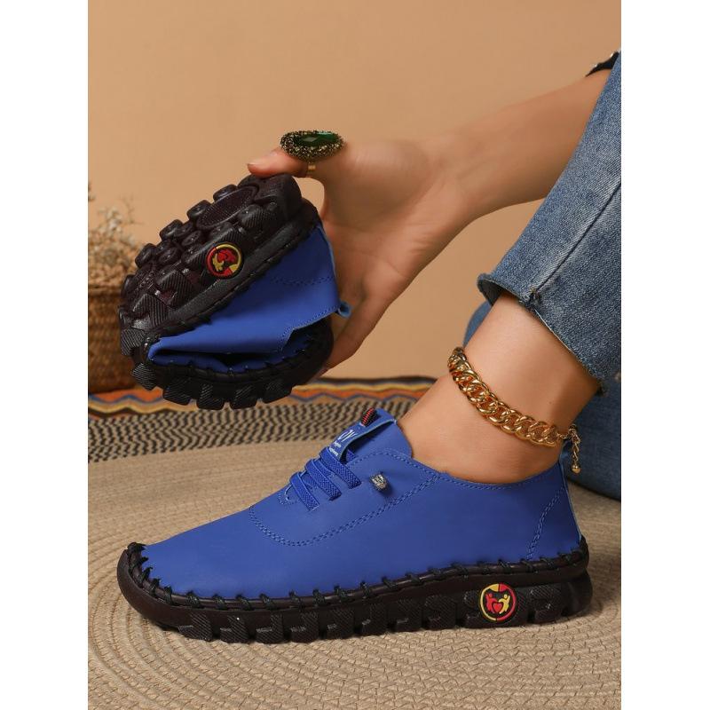 Spot handmade side seam thread large size beef tendon shoes shallow mouth outer wear single shoes 2025 new Roman style soft sole women's shoes