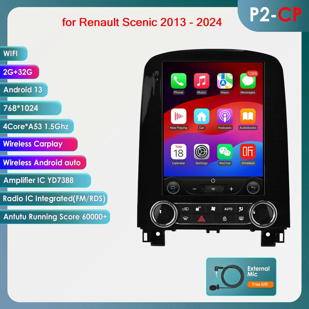 Hizpo 9,7 Tesla Stil Carplay 4G 2Din Android Autoradio für Renault Scenic 2013 - 2024 Multimedia Video Player GPS DSP Autoradio Intelligenter Bildschirm