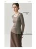 Women's Slim-Fit U-Neck Sweater — Fine Merino Wool, Autumn/Winter Collection